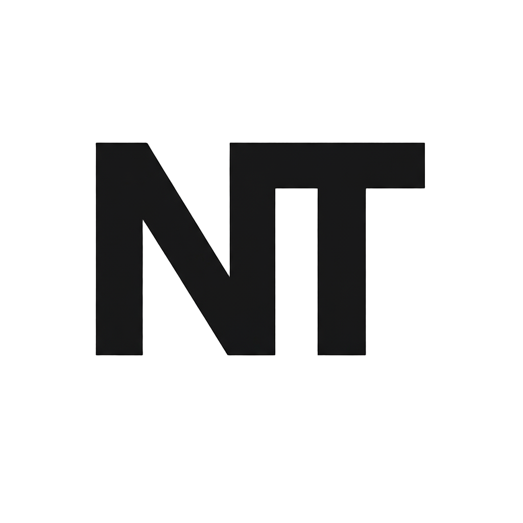 Black 'NT' letters on a white background
